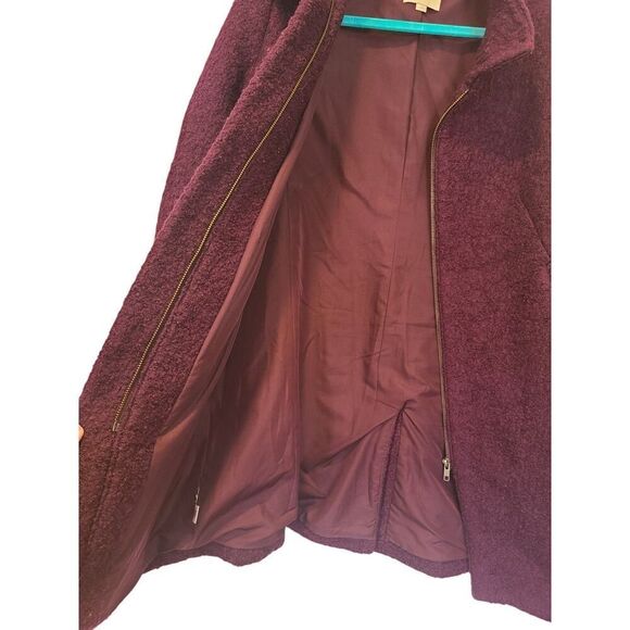 LOFT Wool Blend Funnel Neck Peacoat Women's Purple/ Eggplant Jacket | S EUC - Picture 13 of 16